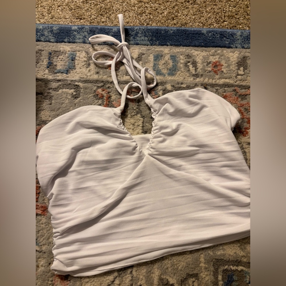 Abercrombie & Fitch White Halter Neck Women's Top